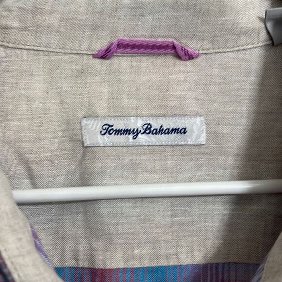 Tommy Bahama mens size XXL plaid linen shirt top - Picture 2 of 3